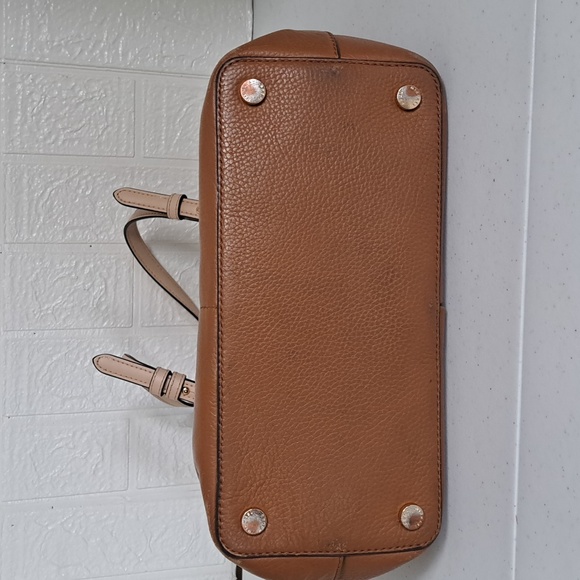 Michael Kors BEDFORD Pebble Leather Pocket Tote ACORN/GOLD - Picture 9 of 13